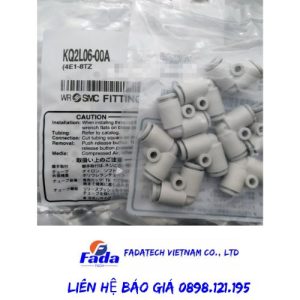 Đầu nối khí SMC KQ2L06-00A chính hãng giá tốt, hàng có sẵn tại kho Fadatech Việt Nam