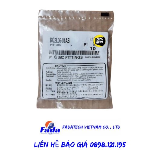 Đầu nối khí SMC KQ2L06-01AS chính hãng giá tốt, hàng có sẵn tại kho Fadatech Việt Nam 4 KQ2L06 01AS 1