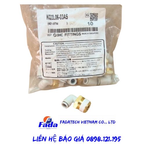 Đầu nối khí SMC KQ2L06-03AS chính hãng giá tốt, hàng có sẵn tại kho Fadatech Việt Nam 5 KQ2L06 03AS 1
