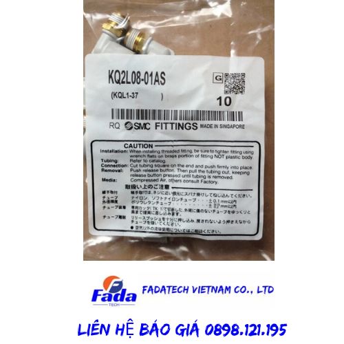 Đầu nối khí SMC KQ2L08-01AS chính hãng giá tốt, hàng có sẵn tại kho Fadatech Việt Nam 4 KQ2L08 01AS 1