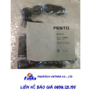Đầu nối khí Festo QS-12-10 chính hãng giá tốt, new 100% tại Fadatech Việt Nam