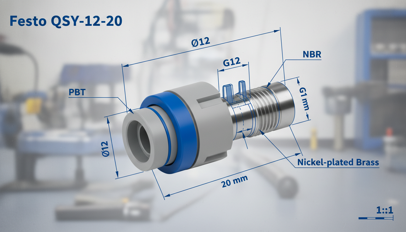Đầu nối khí Festo QSY-12-20 chính hãng giá tốt, new 100% tại Fadatech Việt Nam 6 QSY 12 20 2