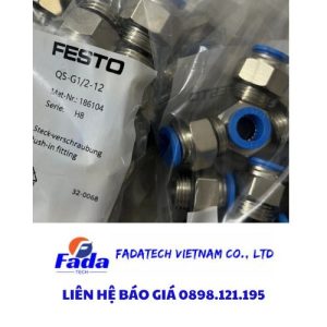 Đầu nối ren khí Festo QS-G1/2-12 chính hãng giá tốt, new 100% tại Fadatech Việt Nam