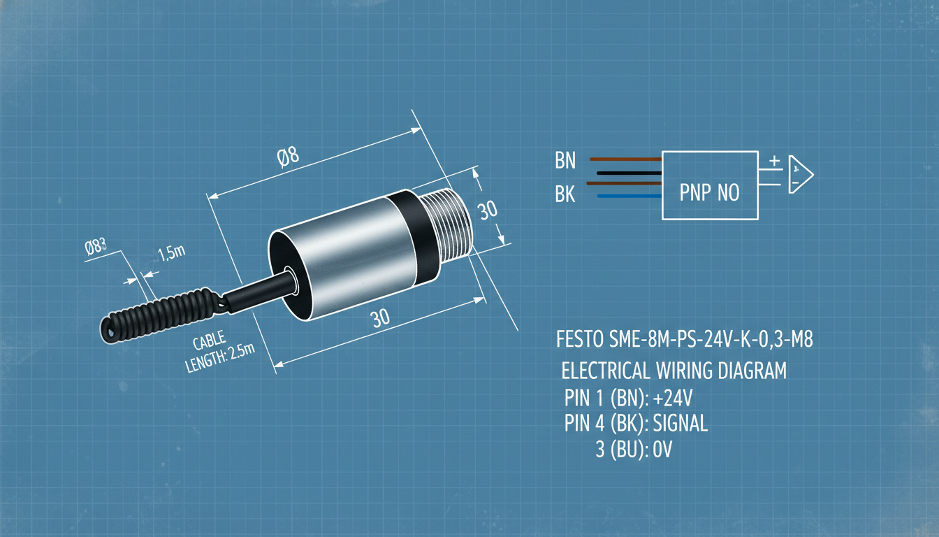 Cảm biến Festo SME-8M-DS-24V-K-2,5-OE chính hãng giá tốt, new 100% tại Fadatech Việt Nam 5 SME 8M DS 24V K 25 OE 1